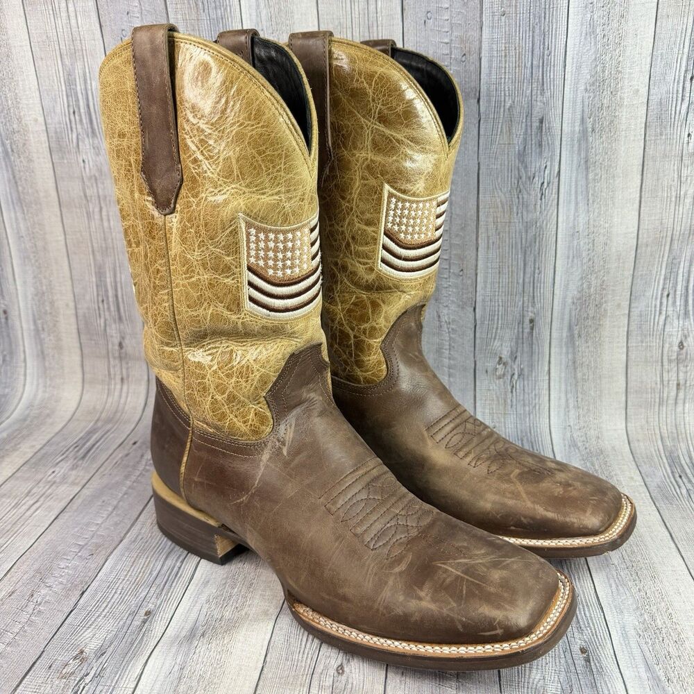 JB DILLON RESERVE Men’s 9.5 D JBR1150 Brown American Flag Western Cowboy Boots